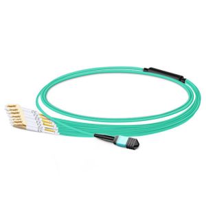 3m (10ft) MPO Female to 6 LC UPC Duplex OM3 50/125 Multimode Fiber Breakout