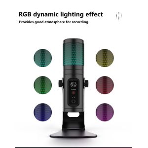 USB2.0 Dynamic Gaming Microphone Plug And Play Real Time Monitoring