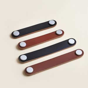 Chromatic Leather Decorative Pull Handle Handbag Drawer