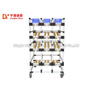 White Lean Pipe Sliding Roller Track Stainless Steel Frame For FIFO Flow Storage