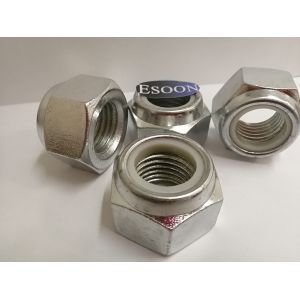 Hexagon nuts with polyamide thread lock thin type, DIN 985,Zinc Plated surface