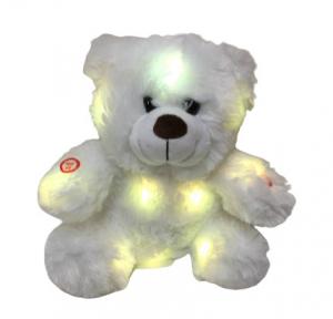 Cheap 0.82ft 0.25M LED Plush Toy Colour Changing Teddy Bear With Lights And Music Furry Hair for sale