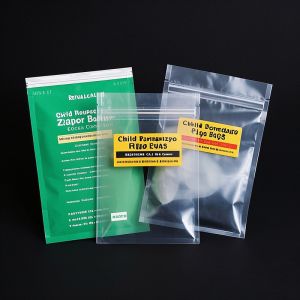 Child Resistant Zipper Bags Easy Open For Adults Recyclable For Pharmaceuticals