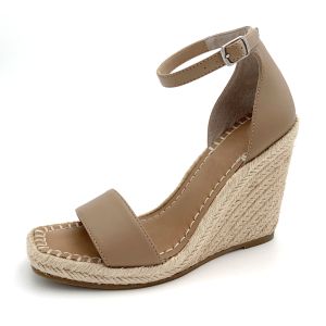 Canvas Lace Up Espadrille Wedges Unisex With Solid Pattern Cotton Lining