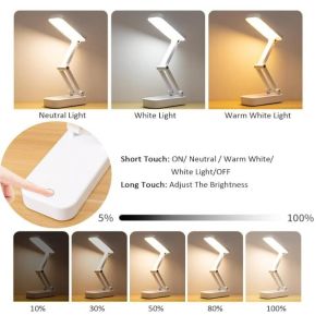 24LED Touch Sensor Dimmable Solar Table Lamp Rechargeable Foldable Solar Desk