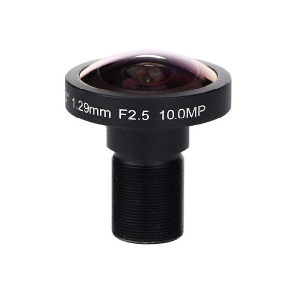 1/2.5" 1.29mm 10Megapixel M12x0.5 mount 185degree Fisheye Lens, 4K fisheye lens
