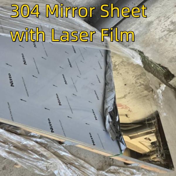 Cold Rolled Stainless Steel Sheet ASTM A240 AISI 304 8K Mirror Polished 0.5-3.0mm 1220*2440 With Laser Film