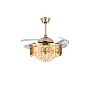 Cheap 52In Bladeless Led Ceiling Fan Light With Retractable Blades for sale