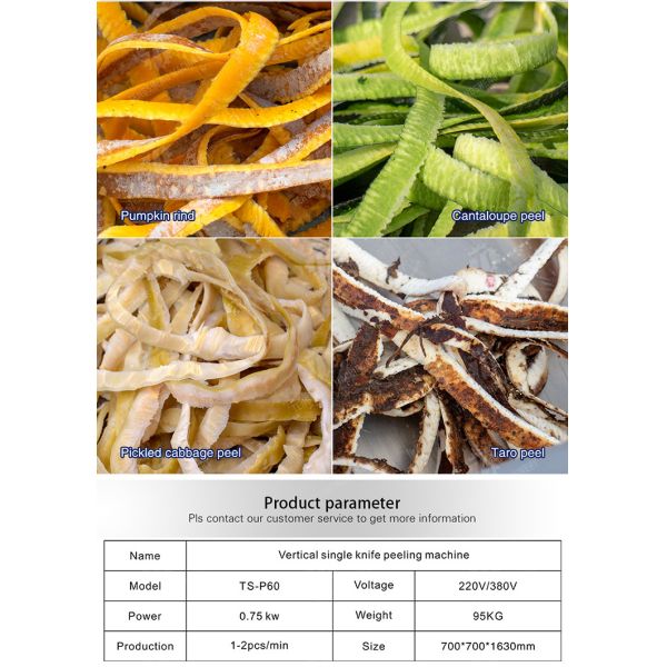 1.0KW 120KG Commercial stainless steel automatic pumpkin wax gourd pineapple peeling machine single knife peeling machin