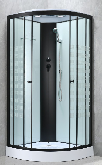 Quality Customizable Shower Pods Cabins With Printing Glass And Black Frame wholesale