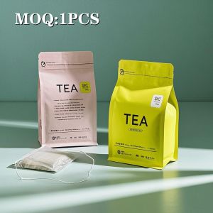 Eco-friendly Matte Black Kraft Paper Stand-up Pouch With Resealable Zipper And