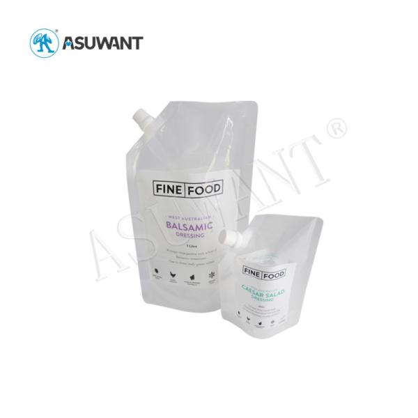 Quality Custom Printed Plastic Liquid Bags , Heat Seal Doypack Stand Up Pouch With Spout wholesale