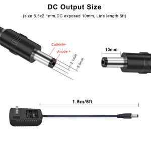 12V 1A Universal Travel Power Adapter with International Plug Converter for DC