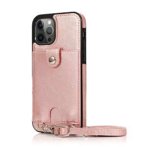 Men's Crossbody Leather Case for iPhone 12 Pro Max Shockproof and Functional