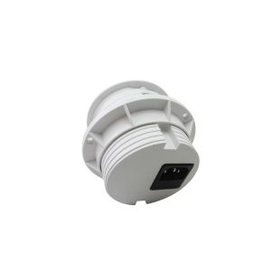 Ground Wire Round Power Socket Aluminum White Color Easy Installation