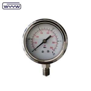 60mm Dial Liquid Filled Pressure Gauge 250 Bar Manometer EN 837-1