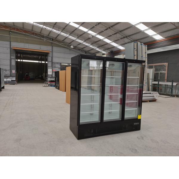 Quality 15PCS PVC Coated R404a Display Showcase Chiller With Three Glass Door wholesale