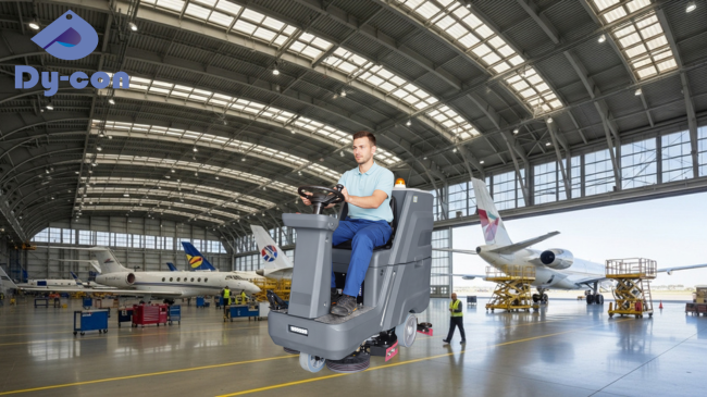 Quiet Hangar Floor Scrubber <67 DB Noise Level Fast Drying Floors