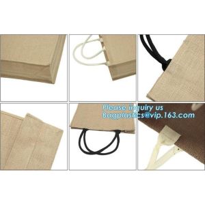 Custom eco friendly waterproof tote shopping jute pouch bag burlap linen packing