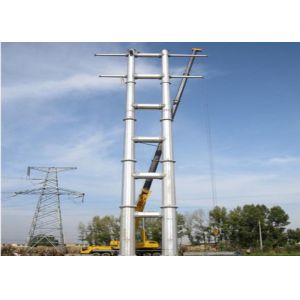 750KV Steel Tubular Tower Hot Dip Galvanized / Painted Surface For Power