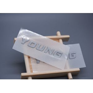 China Clothing Molded Printed Silicone Heat Transfer Labels Custom 1x6.5cm on sale