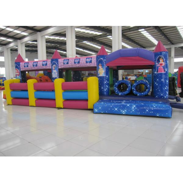 Commercial Cartoon Inflatable Obstacle Courses Digital Printing 10 X 4m