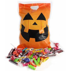 China Gravure Printing PE PP Halloween Pumpkin Bags 30 Micron For Candy on sale