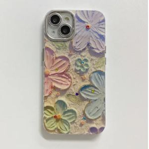 China Blue Rhinestone Flower iPhone Case Shockproof Waterproof on sale