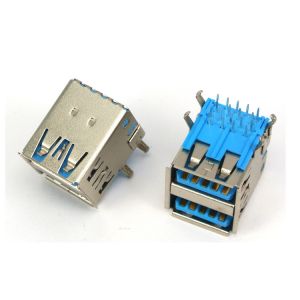 Single or Dual Port USB 3.0 Type A Female Socket Jack PCB Board Connector For