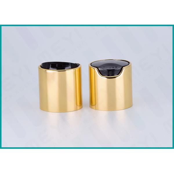 Quality Glossy Gold Disc Top Cap , 28/410 Bottle Caps And Closures For Body Creams wholesale