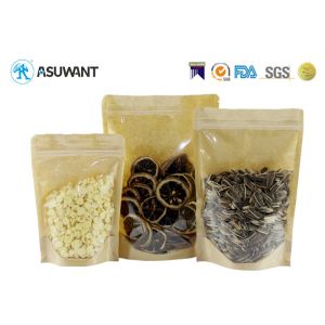 China One Side Clear Multi Layers 120 Mic Kraft Paper Zipper Bags on sale