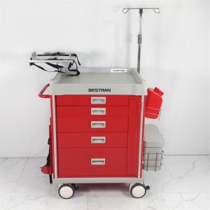 China Multiple Drawers Red First Aid Trolley Comprehensive Medical Equipment Storage on sale