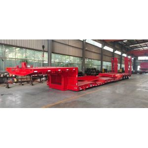 30-100 Tons Van Type Flatbed Semi Trailer 3 Axles Multi Function Skeleton Semi