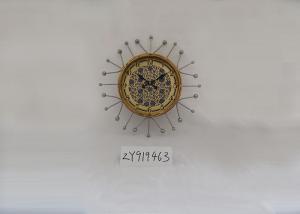 China Metal Frame Non Ticking 56x56x6cm Decorative Wooden Clocks on sale