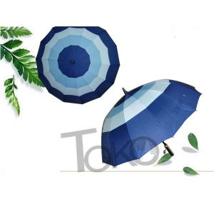 China Stick Auto Open Vented Golf Umbrella , Mens Folding Windproof Umbrella Blue on sale