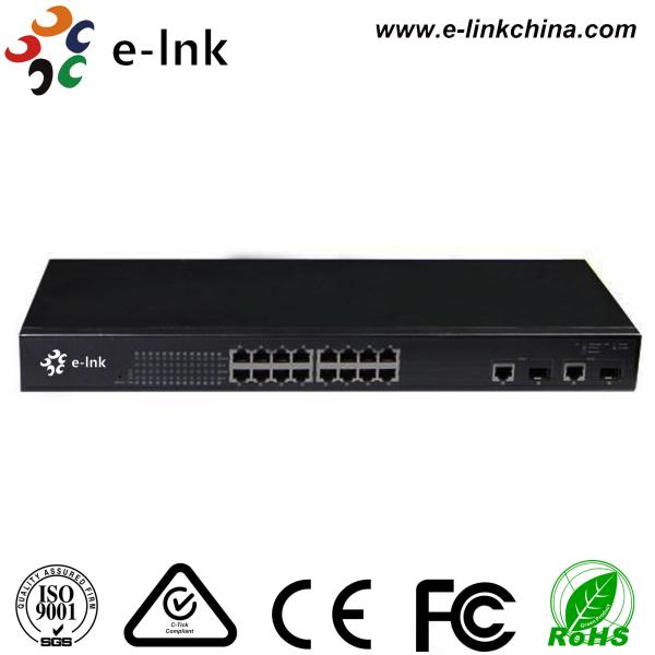 POE Industrial Gigabit Ethernet Switch , Managed Industrial Ethernet Switch 16FE