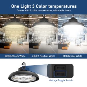 200W LED UFO High Bay Light 50000H CCT Adjustable IP65