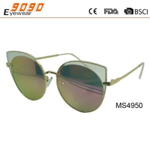 China Lady's cat-eye shape fashionable sunglasses,made of metal , UV 400 Protection Lens on sale