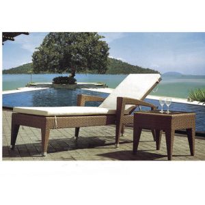 Cheap hotel garden sun lounger rattan chaise lounge for sale
