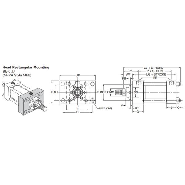 TRH2.50ME5LT14X6.00 Steel Hydraulic Ram Cylinder OEM Adjustable