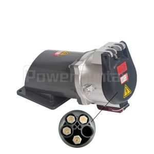 Cheap PowerSyntax 4P 630 Amp 400V IP67 Heavy Duty High Current CEE Receptacle Angled Type Part No. 75144 for sale