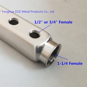 1-1/4" Stainless Steel Manifold Bar for Water and Heating Systems