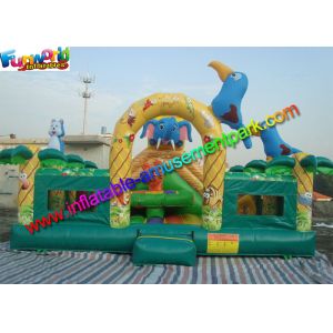 Elephant Commercial Bouncy Castles , Bouncy Castles House With Fully Printing