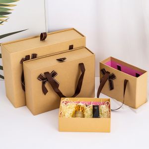 Solid Color Bow-Tie Handbag Gift Box Package Drawer Box customized Rectangular