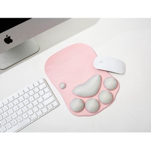 Gel Wrist Rest Kitty Paw Mouse Pad Fatigue Free Ergonomic Design