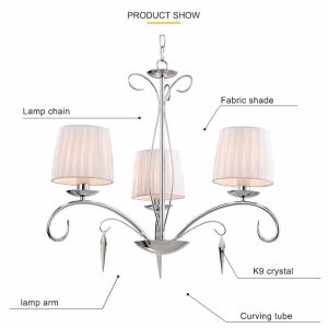 Turquoise led chandelier with lampshade for home lighting (WH-MI-16)