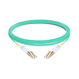 Cheap 1m (3ft) Duplex OM3 Multimode LC UPC to LC UPC PVC (OFNR) Fiber Optic Cable for sale