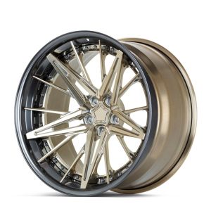 Customized 2 piece super deep dish concave brushed bronze polished wheel rim for