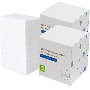White 80 Count Dry Sweeping Pad 7.8X11.8 Disposable Dry Mop Refills
