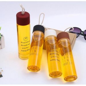 China monolayer glass high boron silicon transparent water cup four colors size 22*5.5cm logo printing on sale